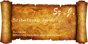 Szihelszky Jenő névjegykártya