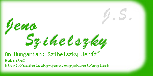 jeno szihelszky business card